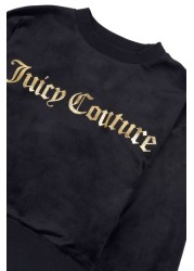 Juicy Couture Black Juicy Velour Crew Sweater