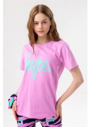 Hype. Girls Purple Groovy Zebra Script T-Shirt, Leggings and Scrunchie Set