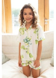 Cyberjammies Gina Lime Print Sleeveless Shorty Set