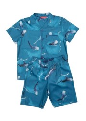 Cyberjammies George Whale Print Sleeveless Shorty Set