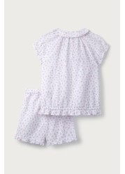 The White Company Pink Tulip Print Ruffle Shortie