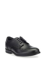 Start-Rite Vegan Brogue Snr Black Lace-Up Shoes