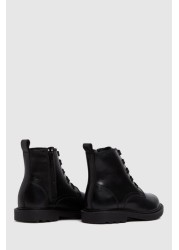 Schuh Black Creator Lace-Up Boots