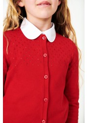 Pointelle Detail School Cardigan (3-16yrs)