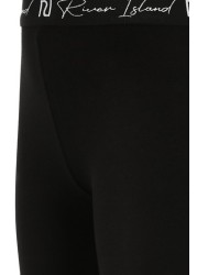 River Island Black Monogram Waistband Leggings