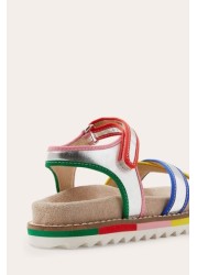 Boden Silver Metallic Rainbow Sandals