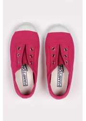 Trotters London Raspberry Plum Canvas Shoes