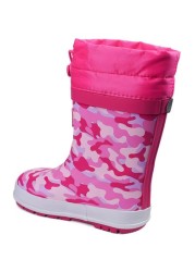 ToeZone Pink Tie Top Camo Wellies