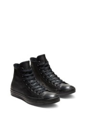 Converse Black Leather High Top Trainers