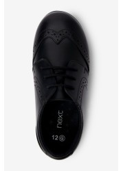 School Leather Lace-Up Brogues Wide Fit (G)