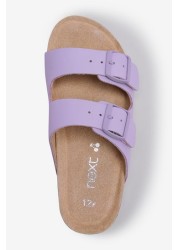 Double Buckle Corkbed Sandals Wide Fit (G)