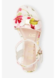 Baker by Ted Baker White Floral Platform Sandals