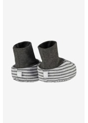 The Little Tailor Grey Rocking Horse Jersey Booties