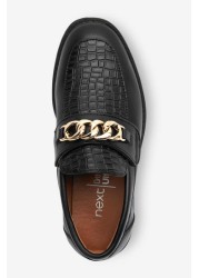 Gold Chain Snaffle Loafers