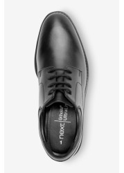 Leather Plain Front Lace-Up Shoes