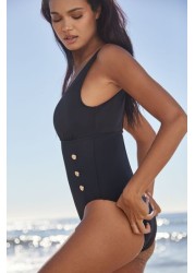 Lipsy Military Button Swimsuit