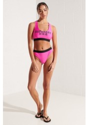 Superdry Pink Logo Crop Bikini Top