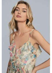 Reiss Ida Floral Print Chiffon Mini Dress