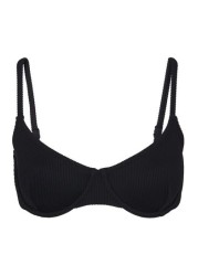 Whistles Black Ribbed Underwire Bikini Top