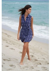 Lipsy Printed Sleeveless Shirt Dress Regular