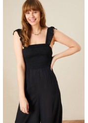 Monsoon Black Plain Ruffle Jumpsuit