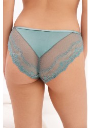 Microfibre And Lace Knickers Brazilian