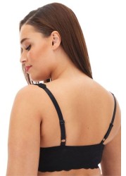 Simply Be Womens Black/White 2 Pack Lace Zip Front Comfort Top Bra