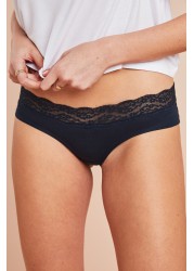 Lace Trim Cotton Blend Knickers 4 Pack Short