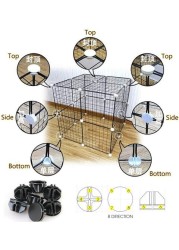 Naor Small Dog Playpen Indoor, Rackaphile Small Animal Pet Playpen With Door Diy Metal Wire Portable Pet Fence Cage Kennel Crate For Cats, Puppy, Rabbit, Ferret, Guinea Pig, Bunny (12 Panels-B)