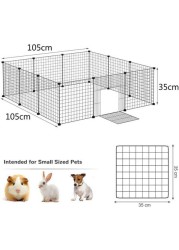 Generic 12 Panels Pet Playpen Diy Fence Cage Metal Wire Exercise Pen Pet Kennel Crate Indoor For Small Animals Bunnies Rabbits Puppies (12 Panels)