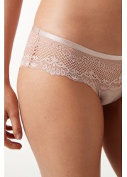 Microfibre And Lace Knickers Brazilian