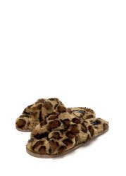 Pour Moi Faux Fur Crossover Slider Slipper