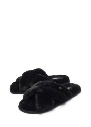 Pour Moi Faux Fur Crossover Slider Slipper