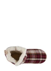 Totes Ladies Tartan Boot Slippers