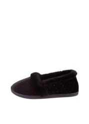 Totes Sparkle Velour Full Back Slipper