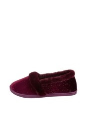 Totes Sparkle Velour Full Back Slipper