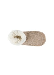 Totes Ladies Knitted Textured Bootie Slippers