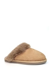 Lunar Brown Ladies Mule Slippers