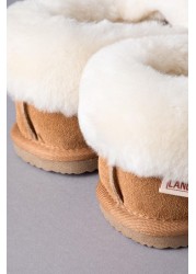 Lakeland Leather Ladies Sheepskin Cuff Slippers