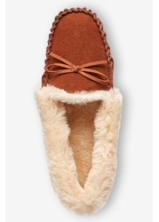 Suede Moccasin Slippers