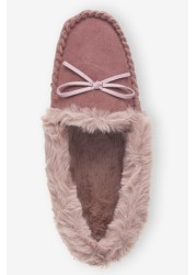 Suede Moccasin Slippers