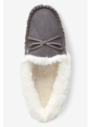 Suede Moccasin Slippers