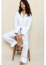 Fable and Eve Hampstead White Solid L/SLV Pj Set