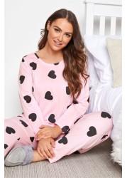 Yours Long Sleeve Heart Pyjama Set