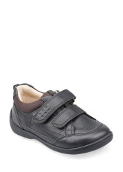 Start-Rite Black Standard Fit Zig Zag Leather First Steps Shoes