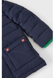 White Stuff Blue Jameson Puffer Coat