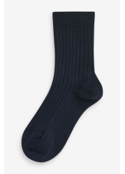 7 Pack Ribbed Cotton Rich Socks