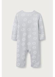 The White Company Grey Lion Face Print Sleepsuit