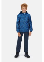 Regatta Blue Printed Lever Waterproof Shell Jacket