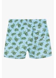 Trotters London Boys Blue Turtle Swimshorts